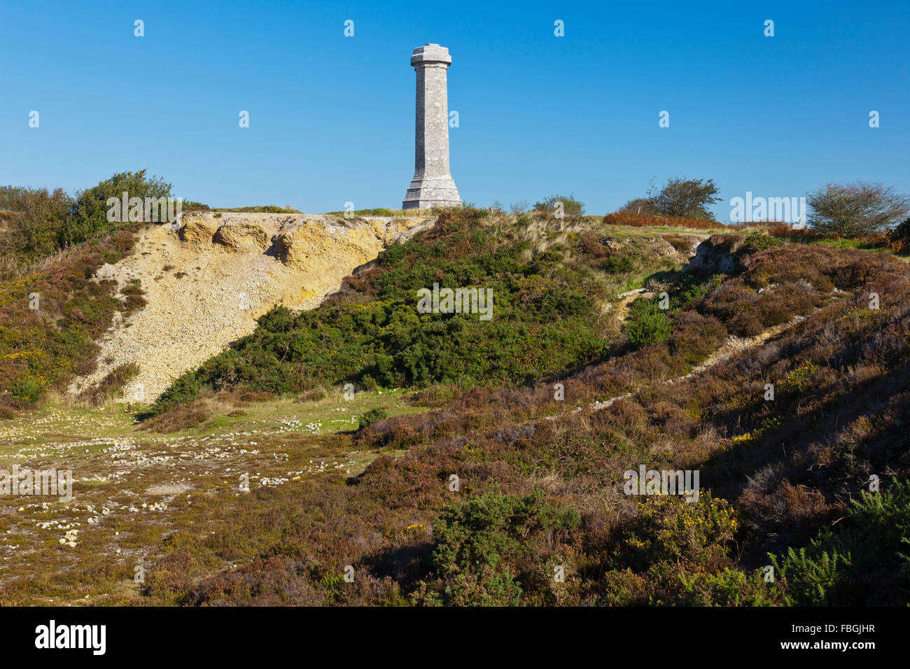 1844 Turm an Black Down, Dorset in Erinnerung an Vizeadmiral Sir Thomas Masterman Hardy der HMS Victory in der Schlacht von Trafalgar Stockfoto