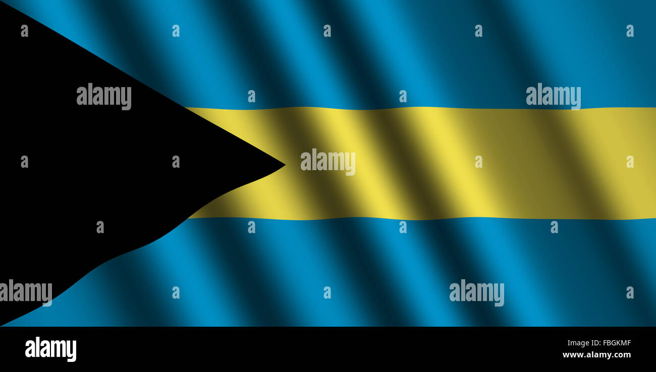 Die Flagge der Bahamas Stockfoto