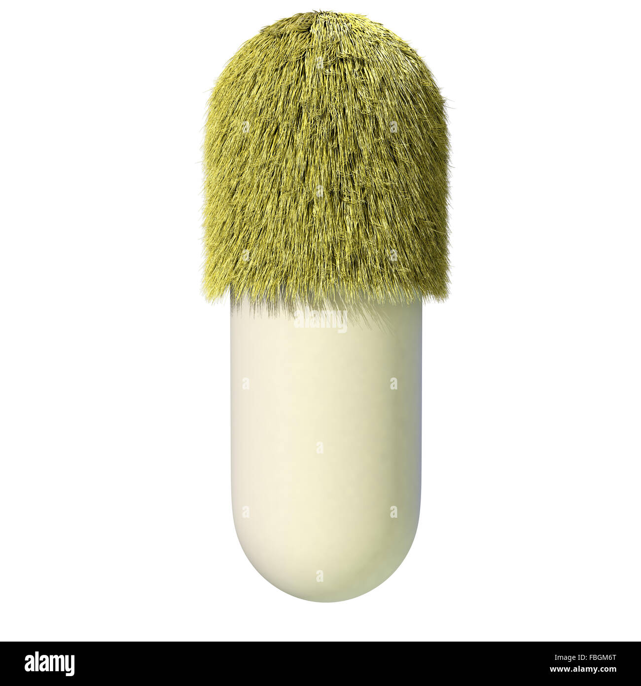 Eine riesige Kapsel Form mit blonden Haaren. Stockfoto