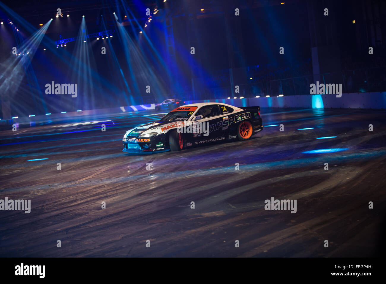 Birmingham, Vereinigtes Königreich. 16. Januar 2016. Japspeed driften team unterhalten die Massen in das Live Action Arena Credit: Steven Reh/Alamy Live News Stockfoto