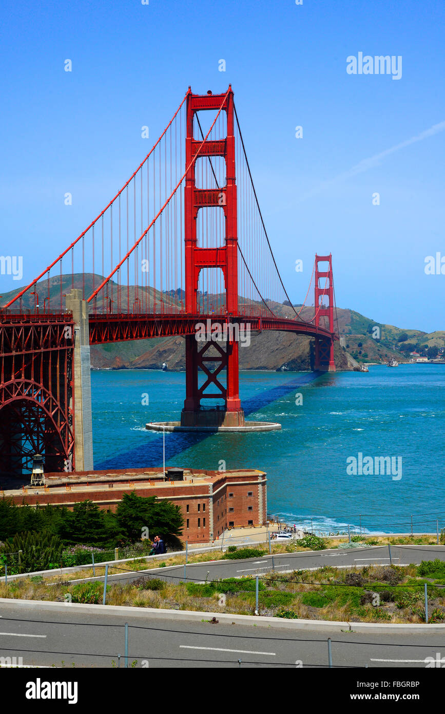 Golden Gate Brücke San Francisco Bucht Kalifornien CA rot Stockfoto