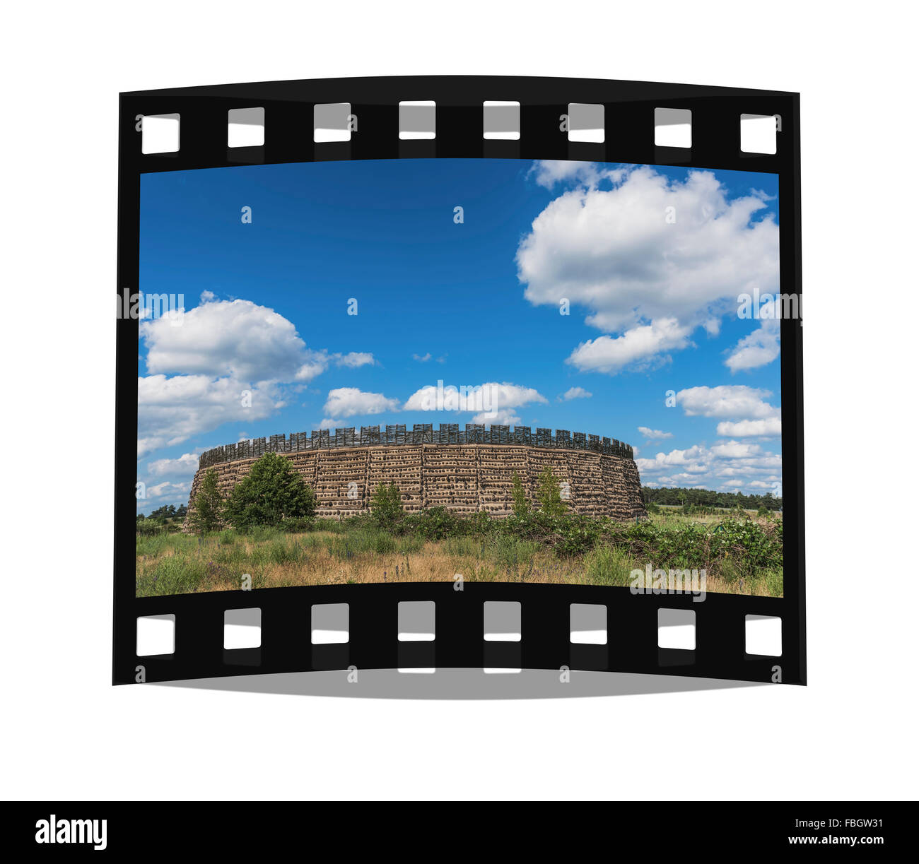 Slawischen Festung Raddusch ist eine originalgetreue Nachbildung einer slawischen Fluchtburg in der Nähe von Vetschau/Spreewald, Brandenburg, Deutschland, Europa Stockfoto
