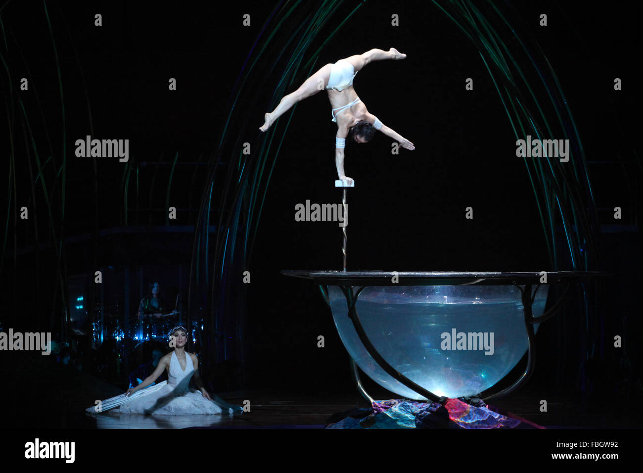 London, UK. 15. Januar 2016. 15. Januar 2016 - show Cirque Du Soleil Amaluna Royal Albert Hall, London, UK. Bildnachweis: Stephen Berkeley-White/Alamy Live-Nachrichten Stockfoto