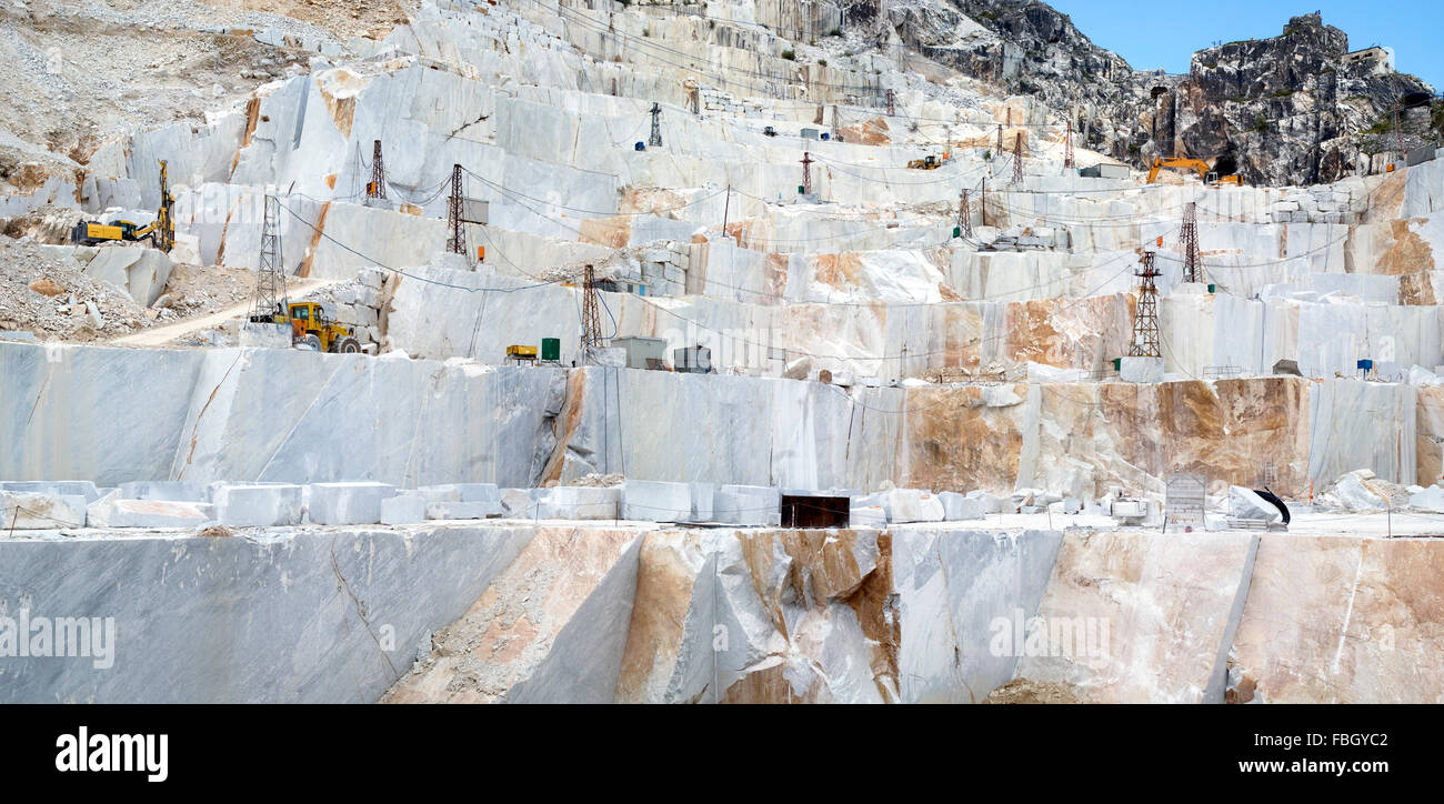 Marmor-Steinbruch in Carrara, Italien Stockfoto