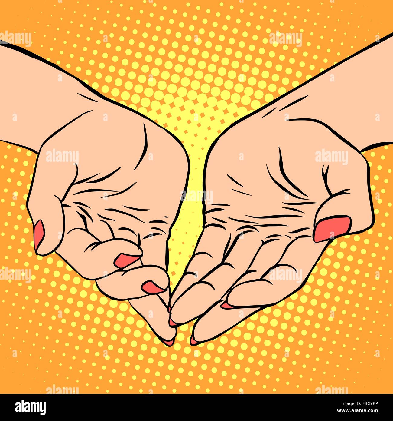 Womens Hand Herz Form Liebe Romantik Valentinstag Stock Vektor