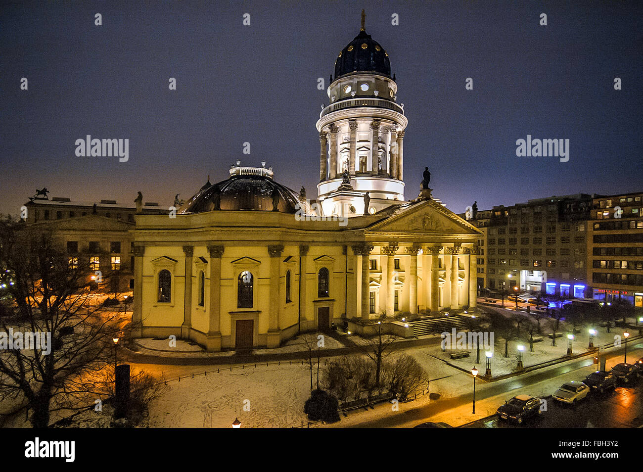 Die Neue Kirche oder Deutscher Dom, in der Berliner Gendarmenmarkt. Stockfoto