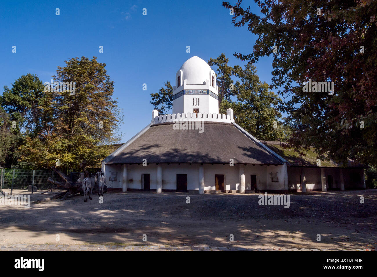 Die Zebra-Haus im Berliner Zoo Stockfoto