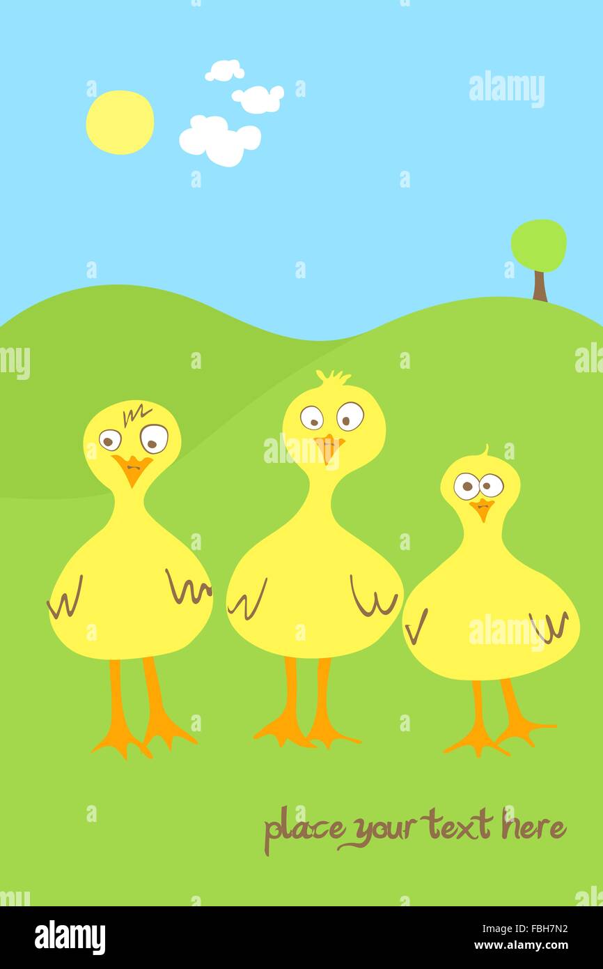 Drei Comic-Enten. Sie sehen surprized. Stock Vektor