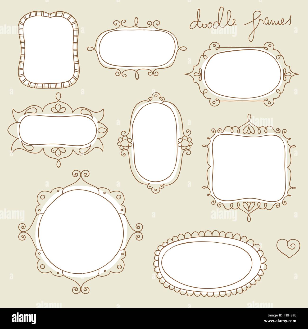 Sammlung von Hand gezeichnet Doodle frames Stock Vektor