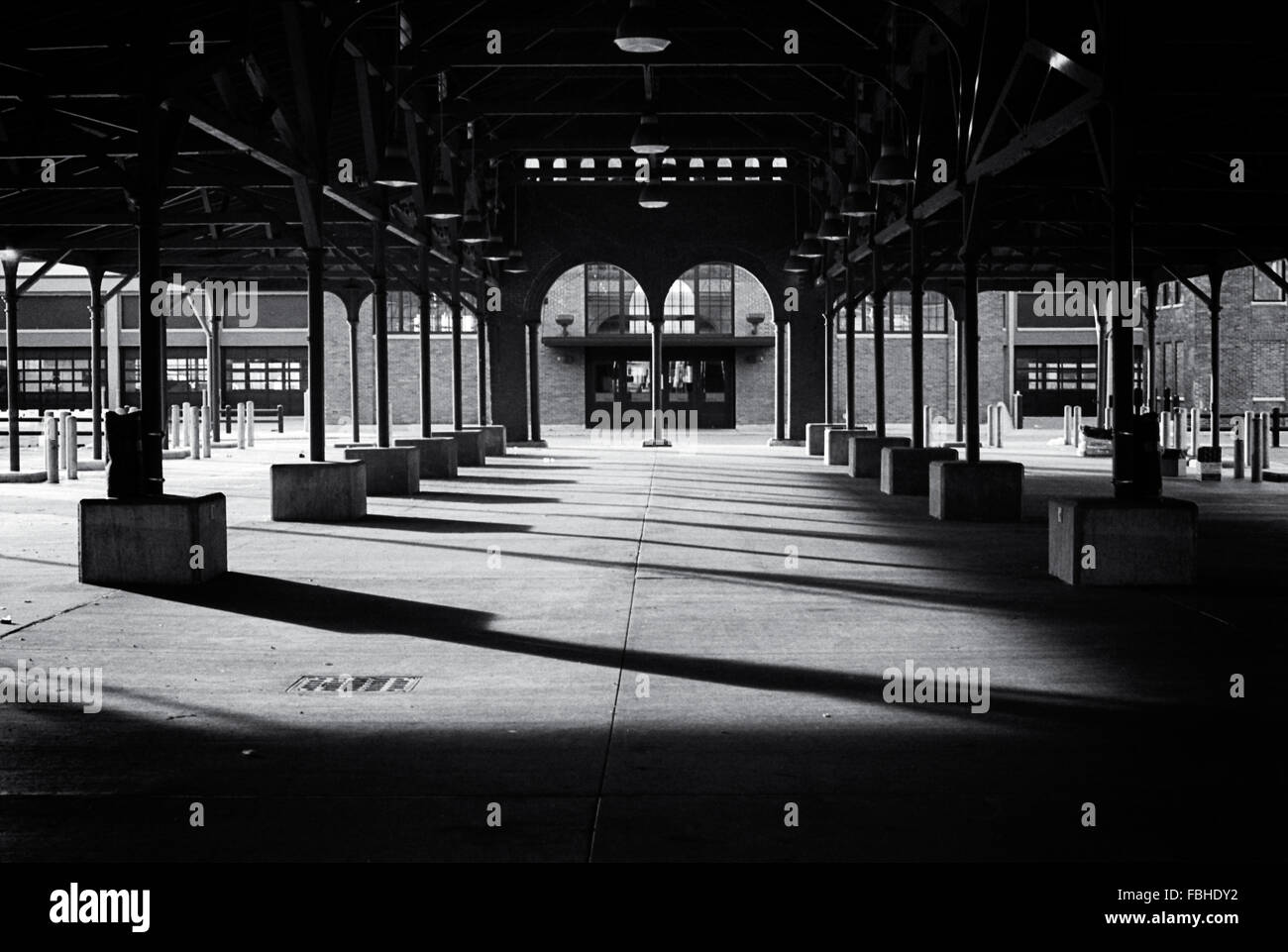 Leeren Markt Schuppen aus Stunden im östlichen Markt-Detroit Stockfoto