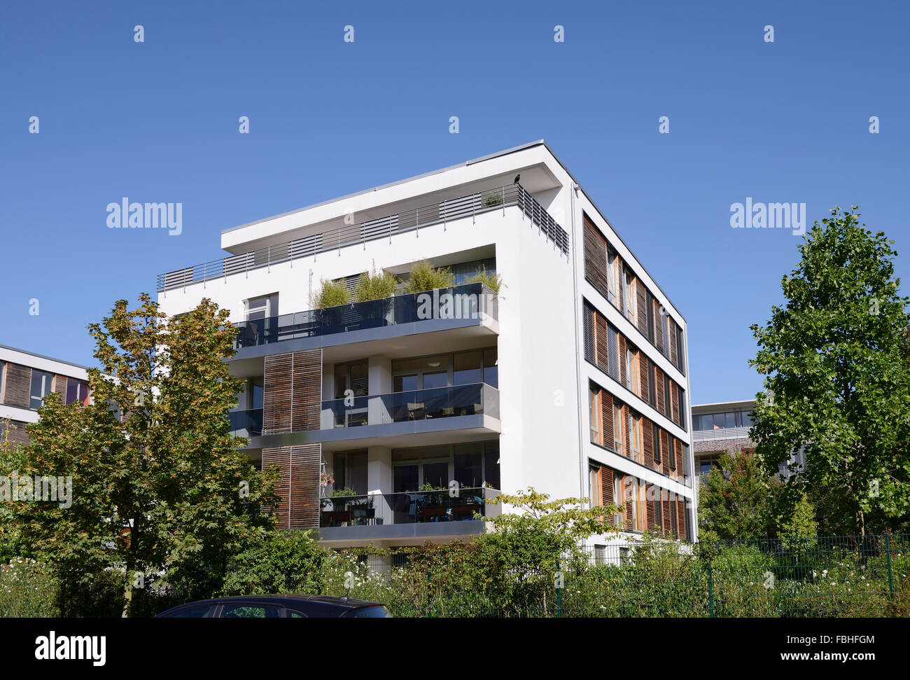 Modernes Appartementhaus, Deutschland, Nordrhein-Westfalen, Düsseldorf Stockfoto