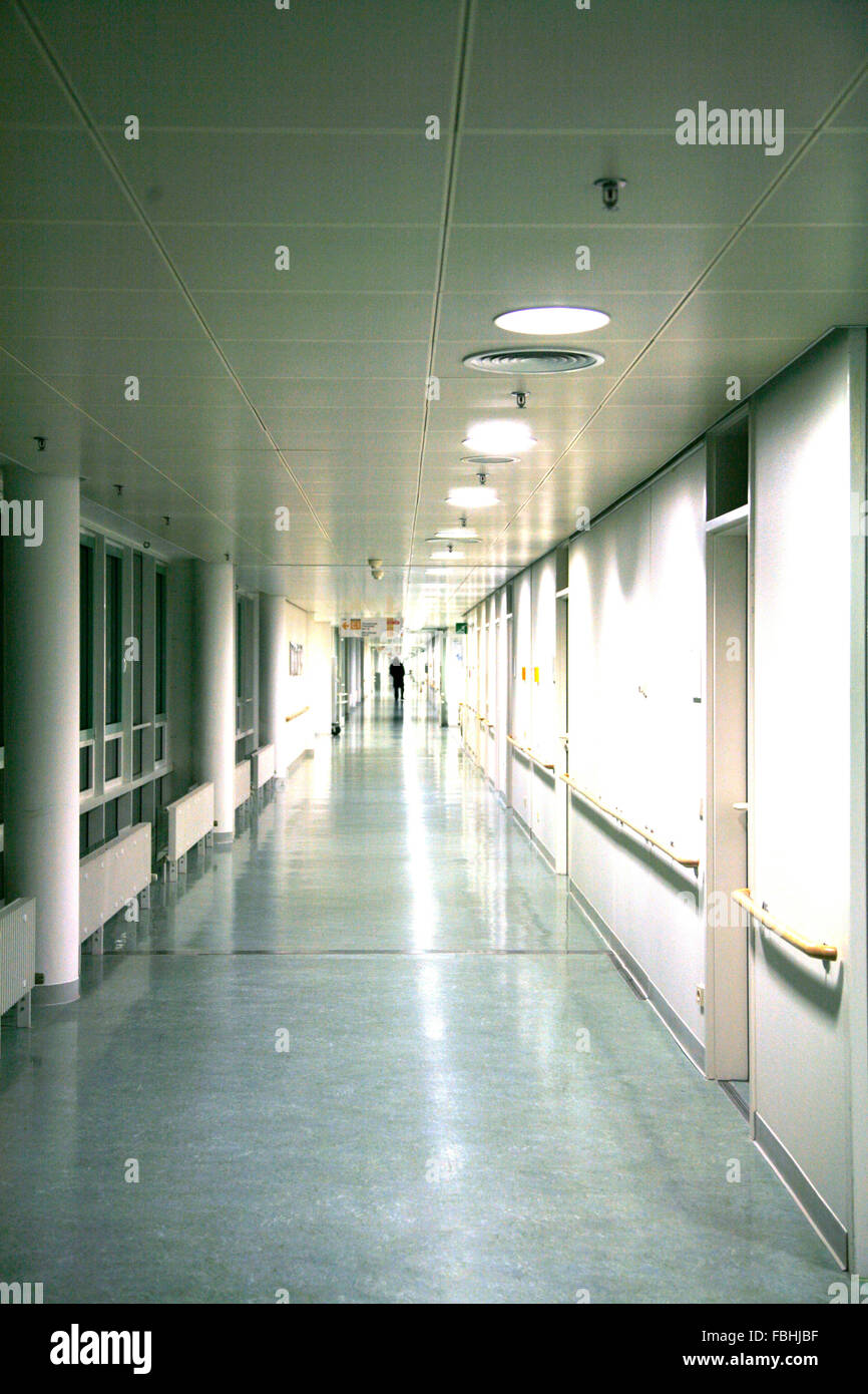 Krankenhaus, Gehweg, Halle Stockfoto