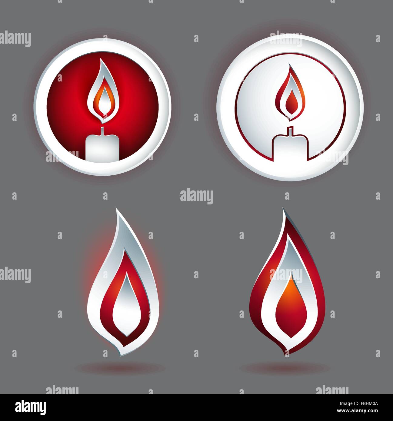 Kerze-Konzept mit verschiedenen Formen in 3D entwerfen oder prägen Stil Stock Vektor