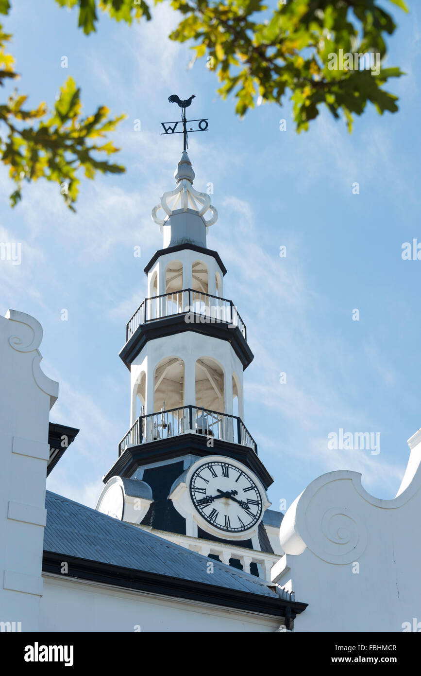 Uhrturm, niederländische Reformierte Kirche (NGK), Swellendam, Overberg Region, Provinz Western Cape, Südafrika Stockfoto