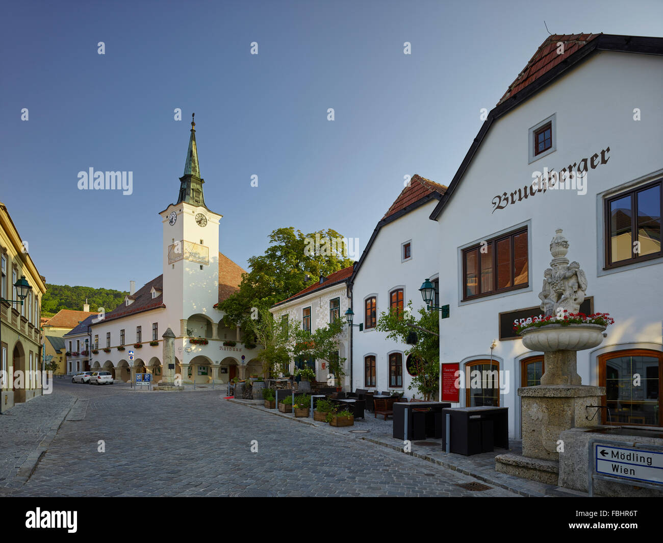 Rathaus von Gumpoldskirchen, Niederösterreich, Österreich Stockfoto