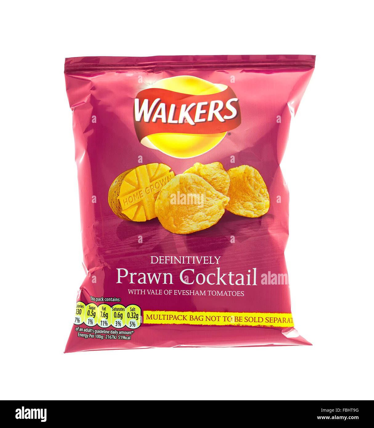 Krabbencocktail-Chips von Walkers Snack Foods Ltd. Ein britischer Snack Lebensmittelhersteller Stockfoto