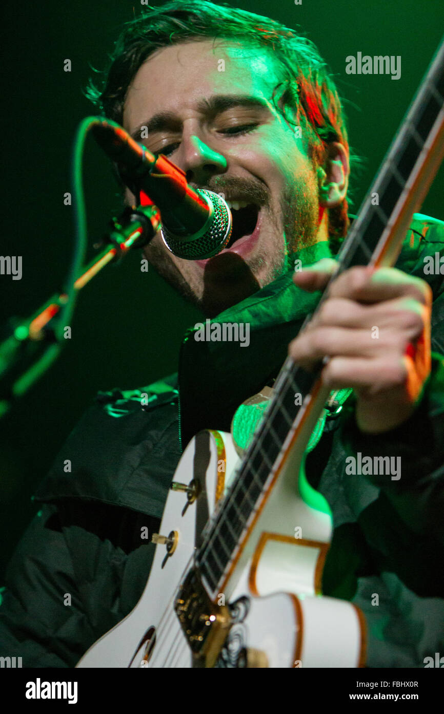 Mailand Italien. 30. Januar 2012. Die US-amerikanische Rockband Portugal.The Man führt live auf der Bühne bei der Alcatraz der Eröffnungsshow Stockfoto