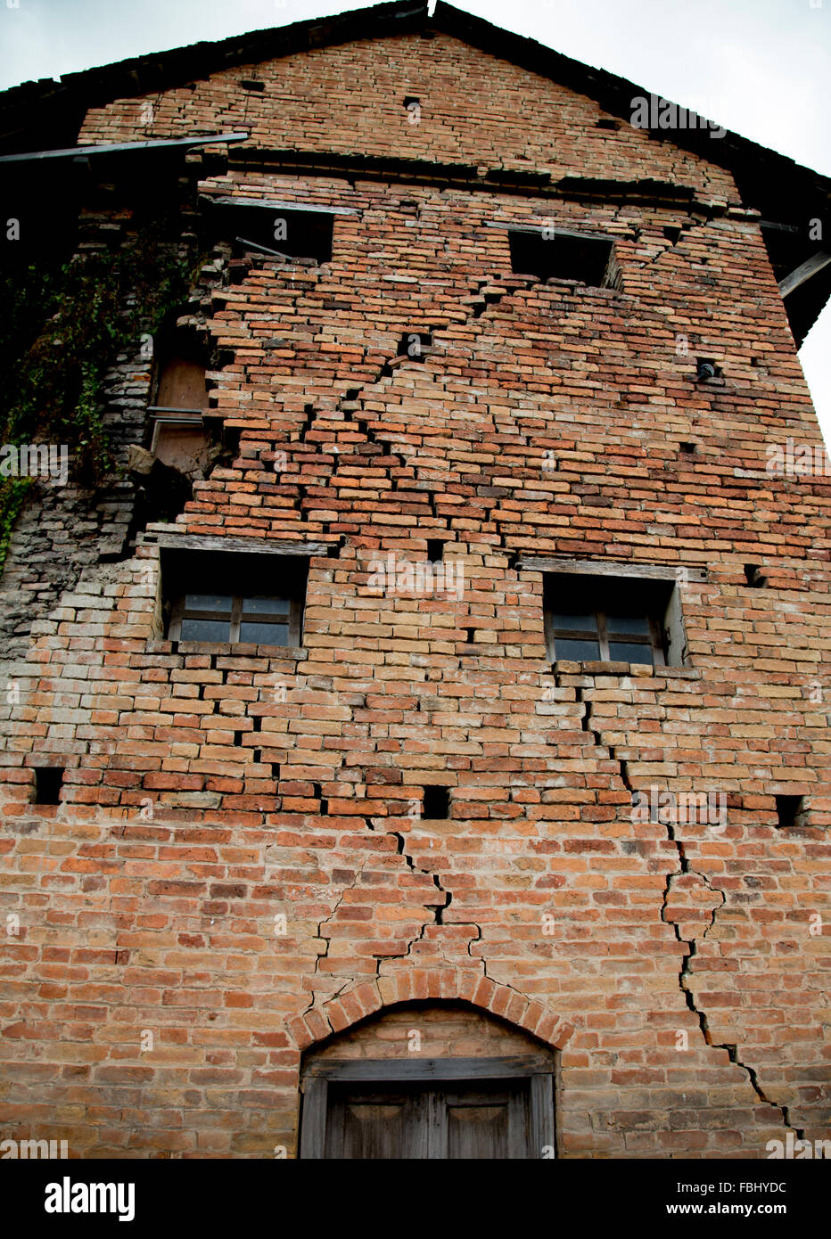 Kathmandu Erdbebenschäden in Bhaktapur, Nepal Stockfoto