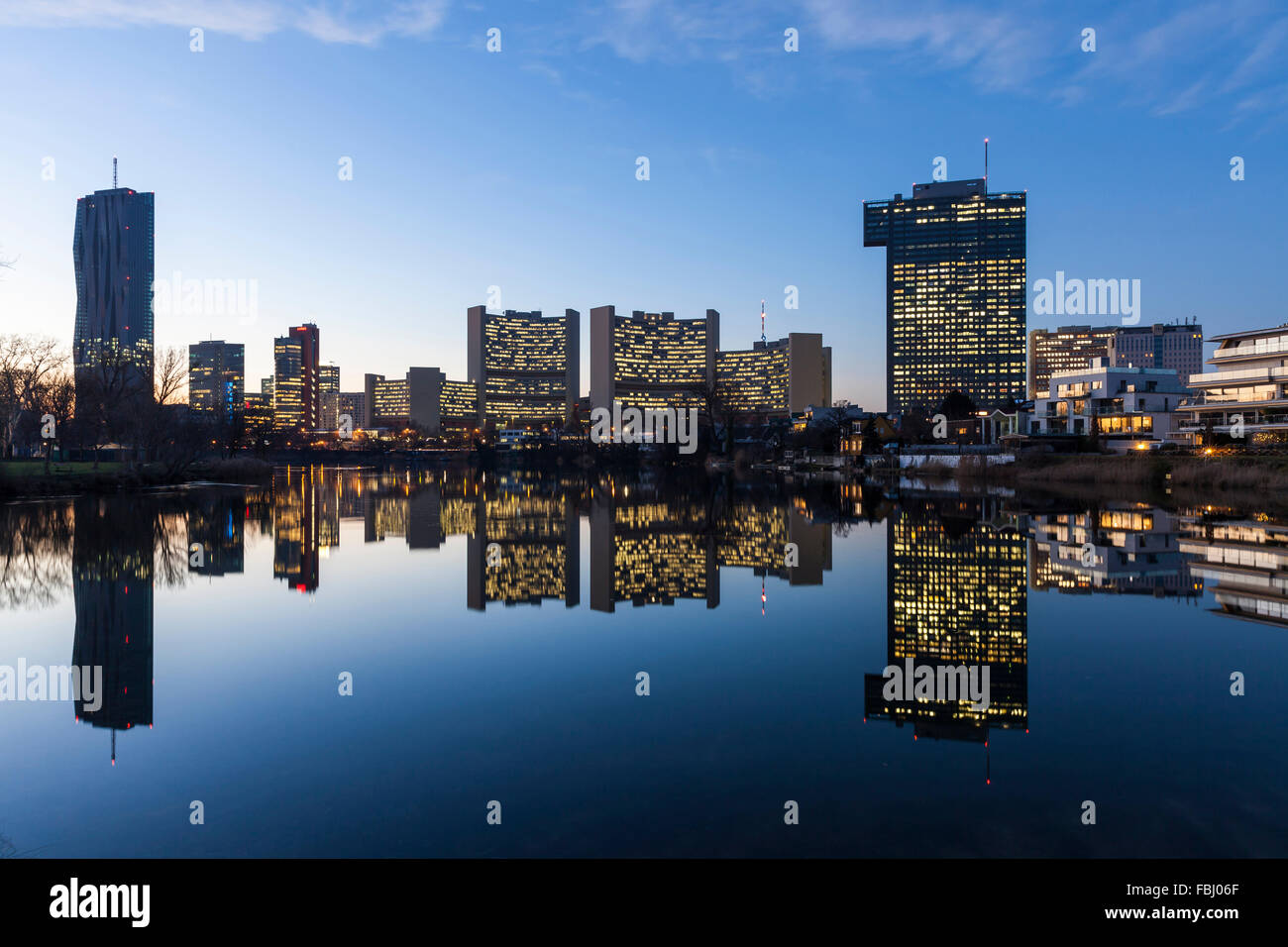 Österreich, Wien, 22. Bezirk, Donaustadt, Donaucity, Kaiserwasser Stockfoto