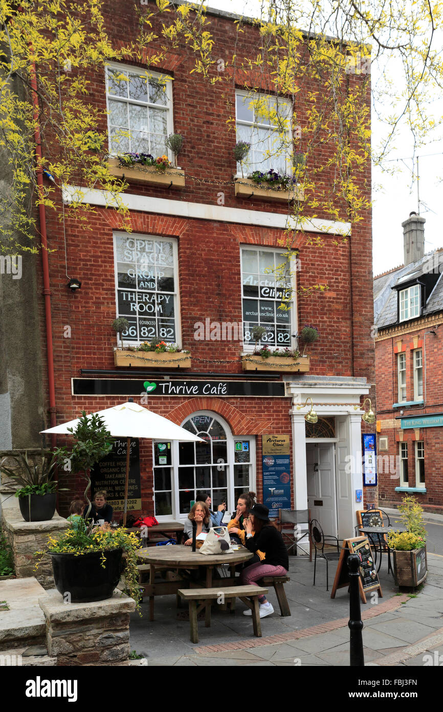 High Street Café-bar, Totnes Markt Stadt, Grafschaft Devon, England, UK Stockfoto