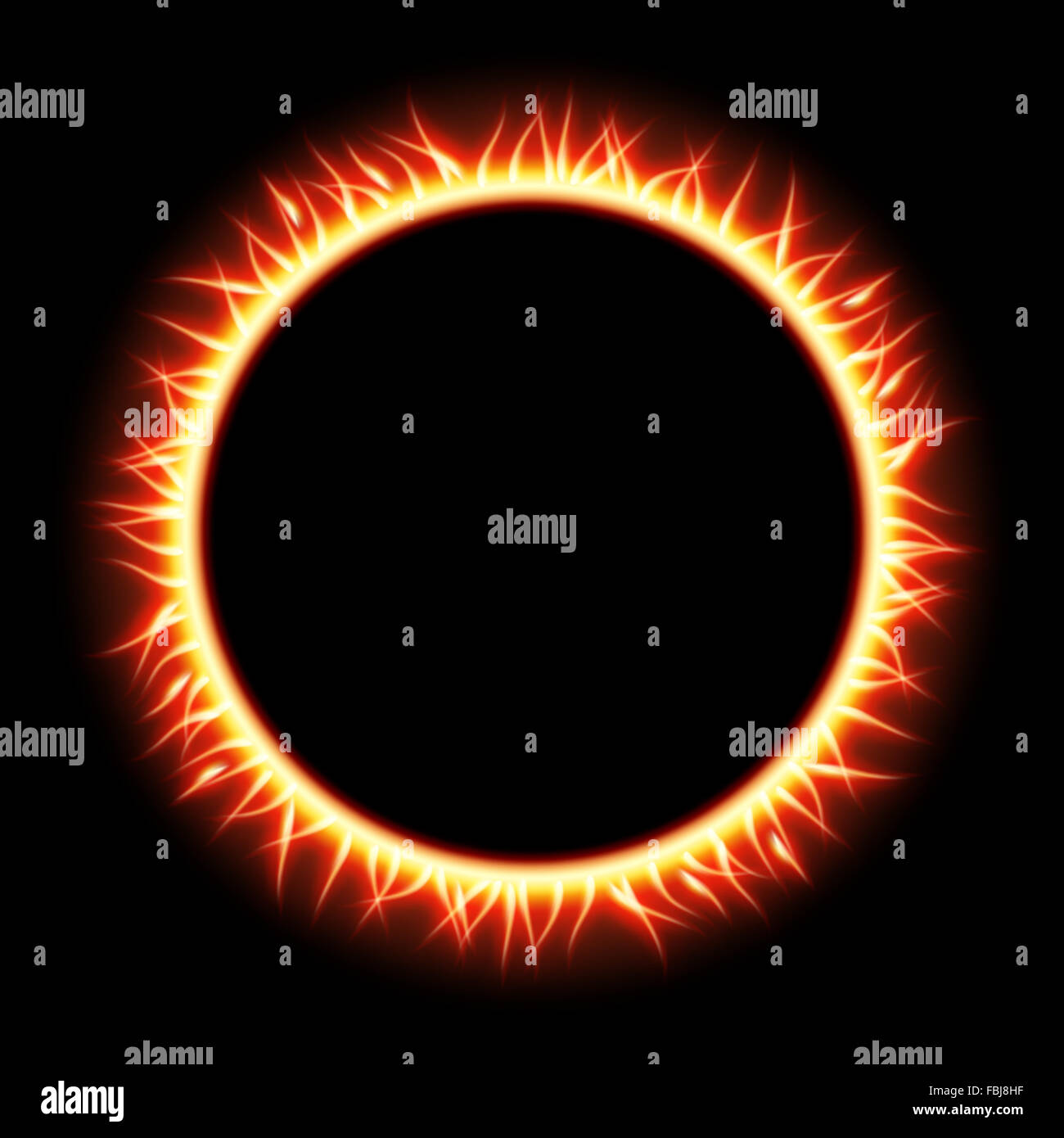 Abstrakte brennenden Sterne Kreis anzeigen Stockfoto