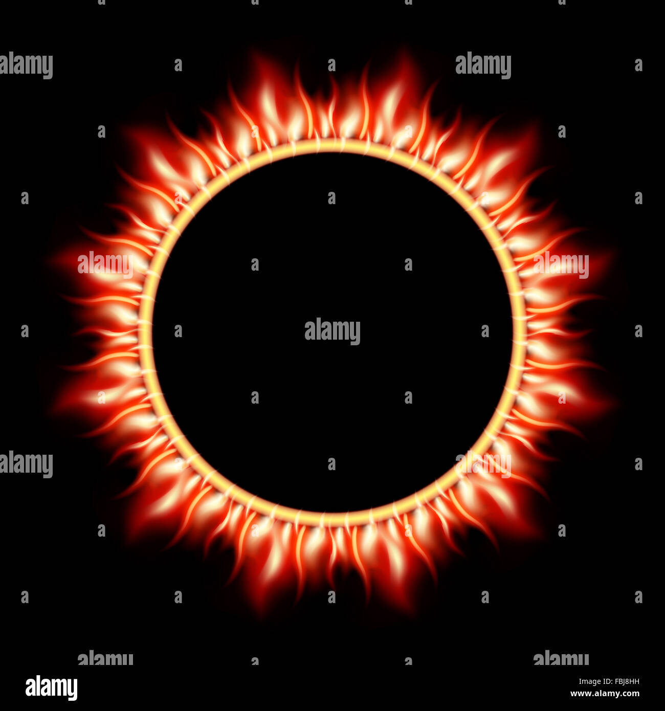 Abstrakte brennenden Sterne Kreis anzeigen Stockfoto
