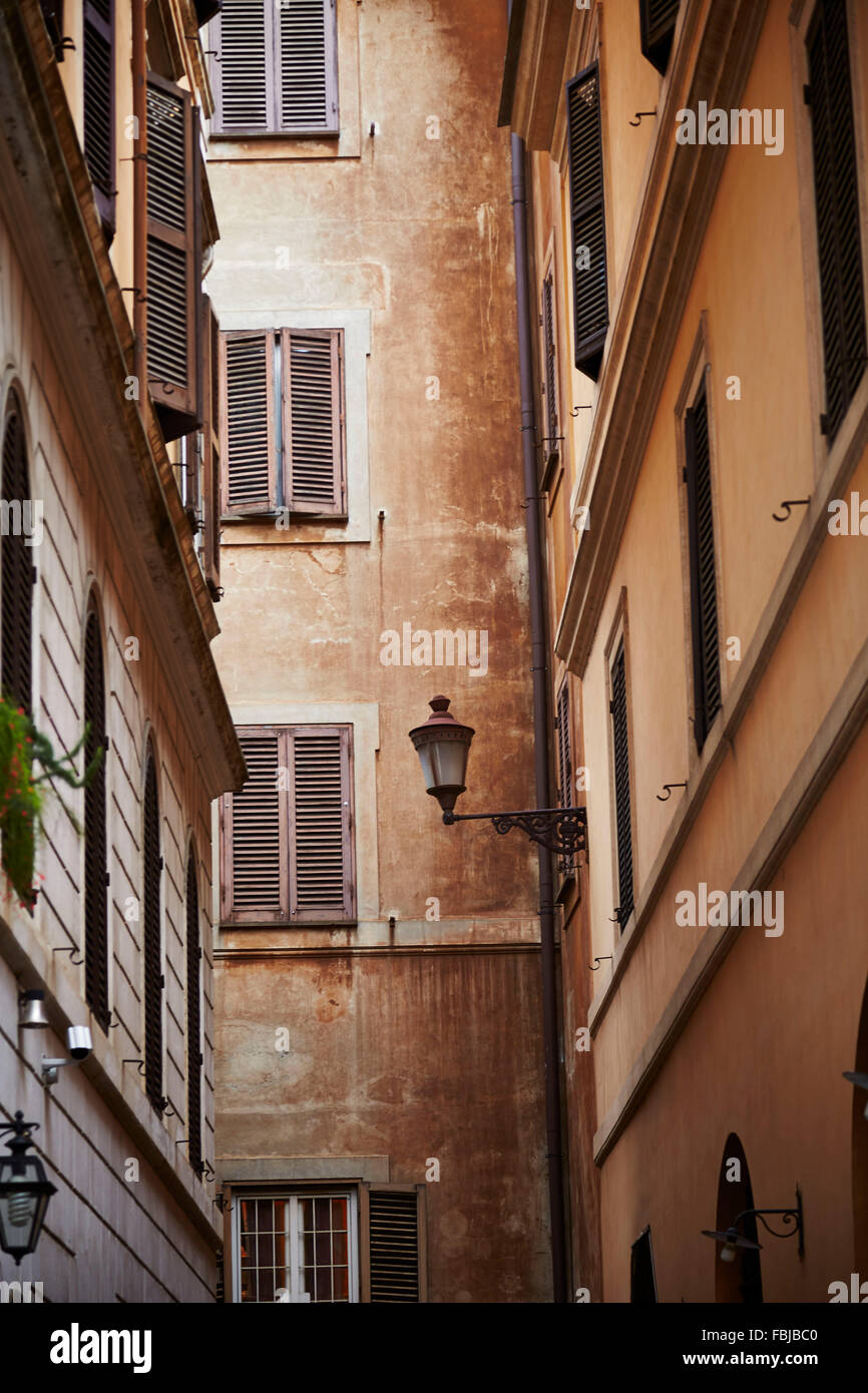 Fassade des Hauses, Straße, Rom, Italien Stockfoto