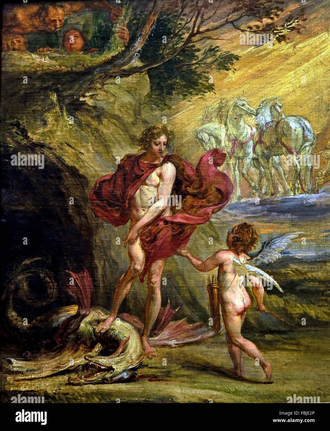 Apollon und Python von Jan Boeckhorst (1604 – 1668) deutsche flämischen Belgien Belgien Stockfoto