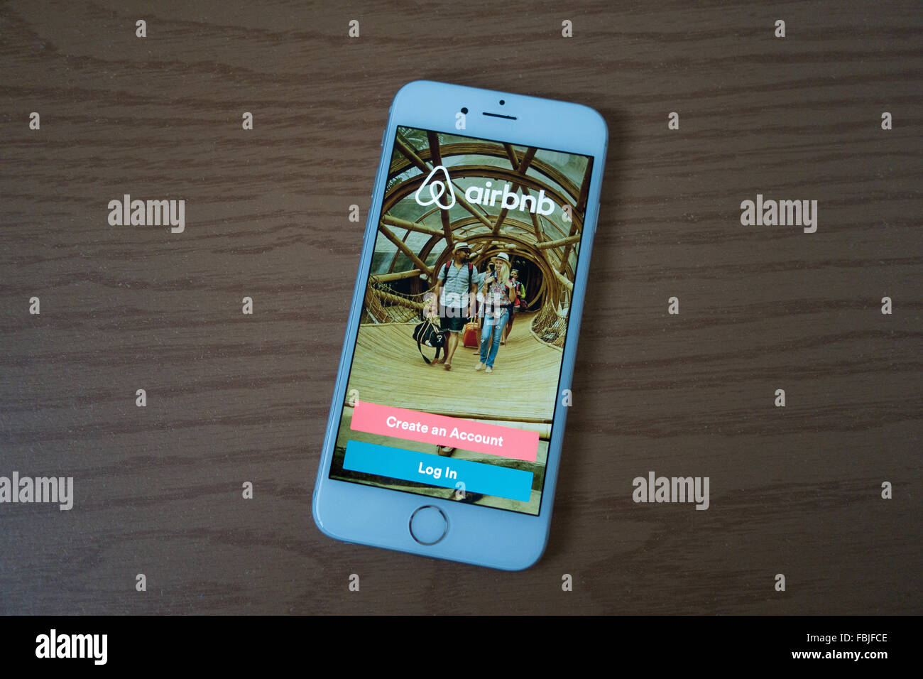 Airbnb app Smartphone iphone Stockfoto