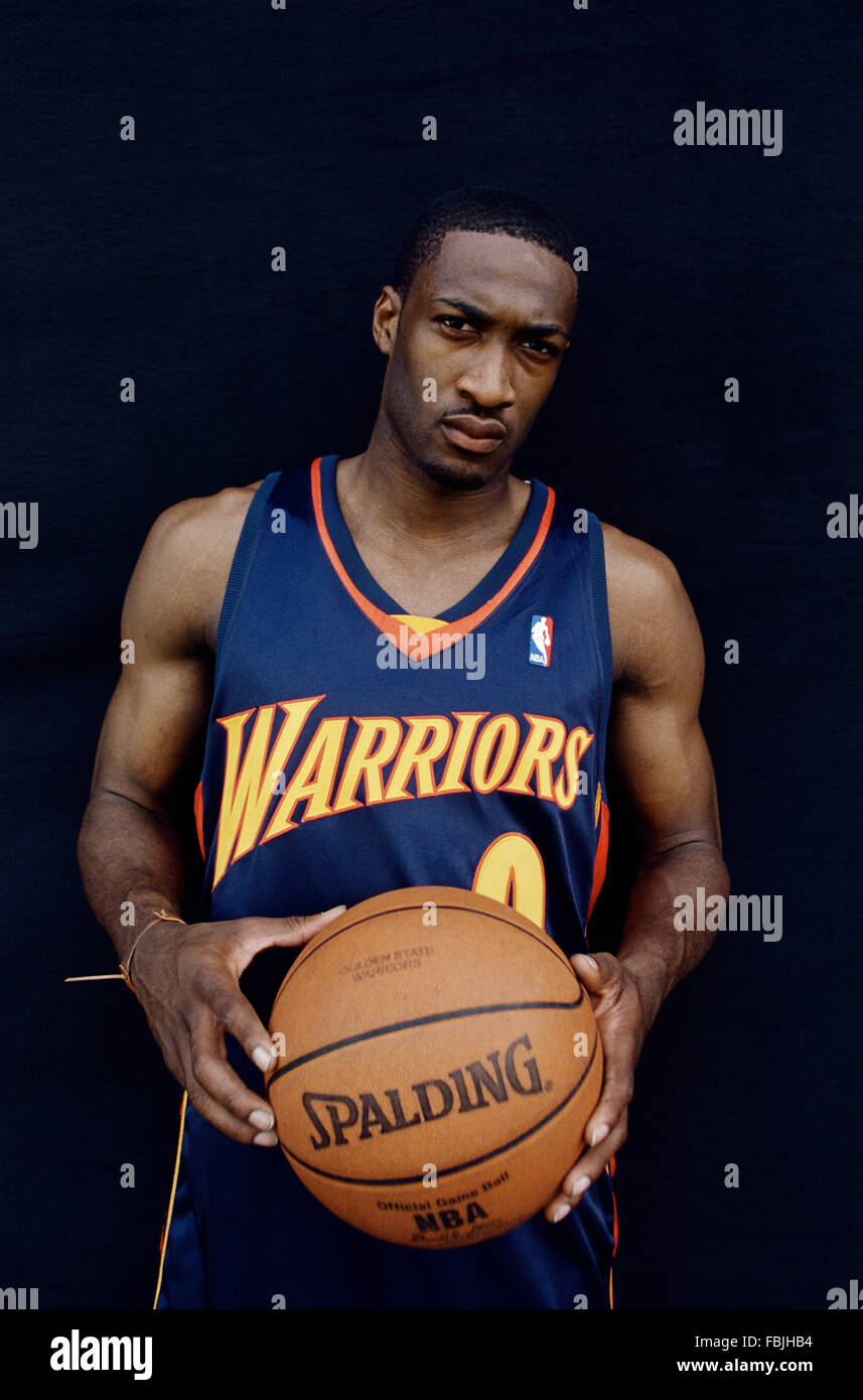 LOS ANGELES, CA-12 Juni: NBA Basketballspieler Gilbert Arenas in Los Angeles, Kalifornien am 12. Juni 2003. Stockfoto