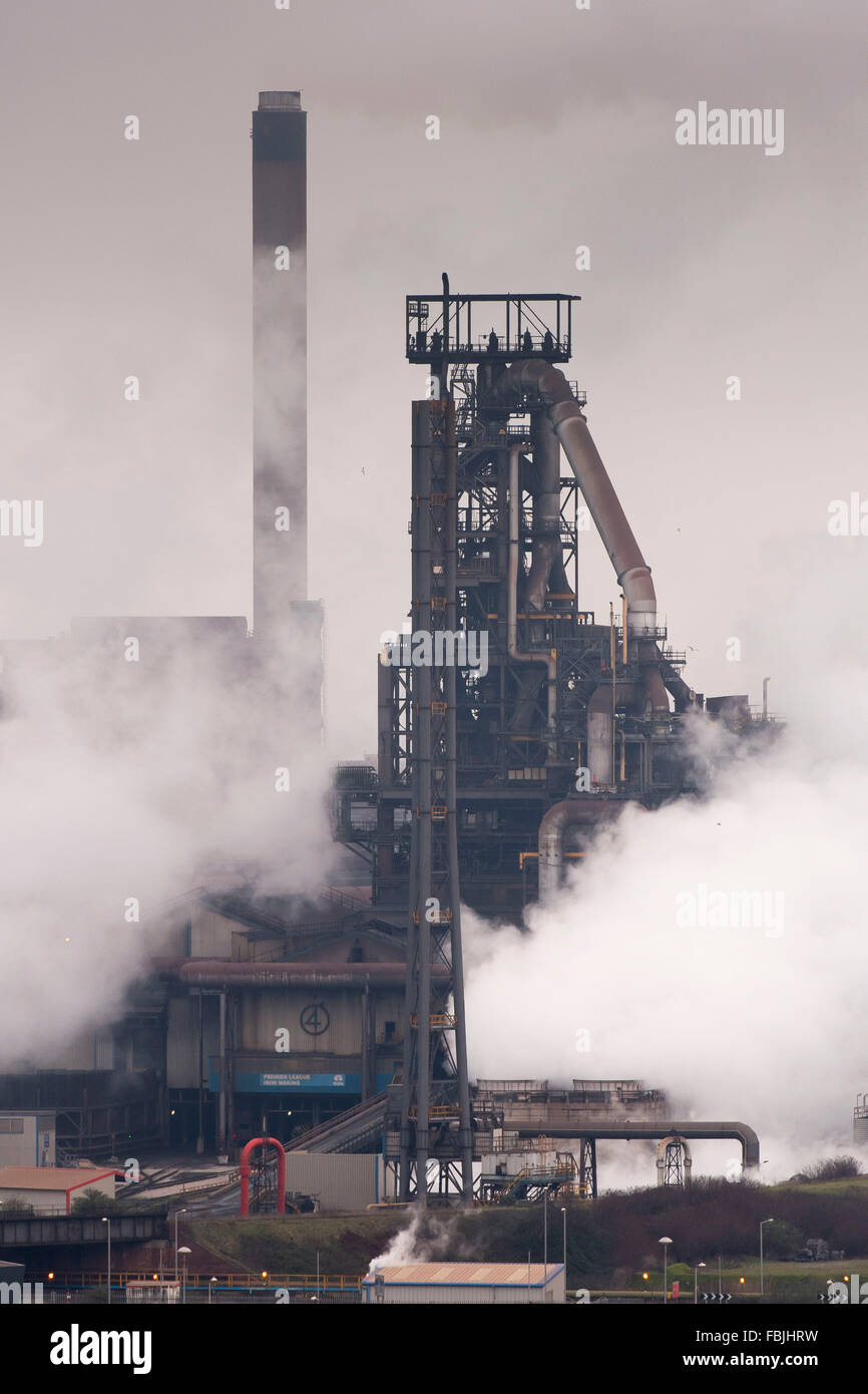 Tata Steel Stahlwerk in Port Talbot, South Wales. Stockfoto