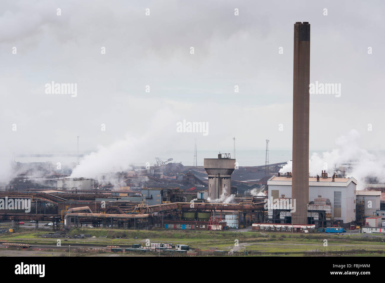 Tata Steel Stahlwerk in Port Talbot, South Wales. Stockfoto
