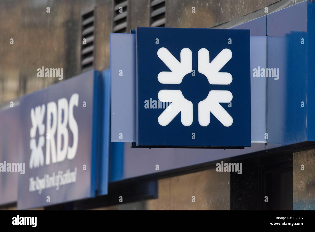 Royal Bank of Scotland (RBS) Banklogo Zeichen. Stockfoto