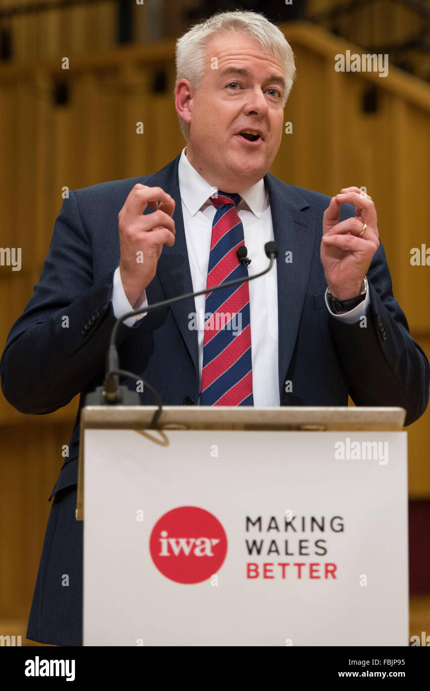 Erster Minister von Wales Carwyn Jones. Stockfoto