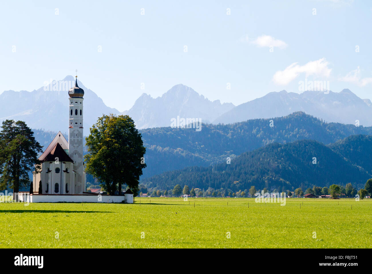 St. Coloman Kirche in der Nähe von Schwangau in Bayern, Deutschland. Stockfoto