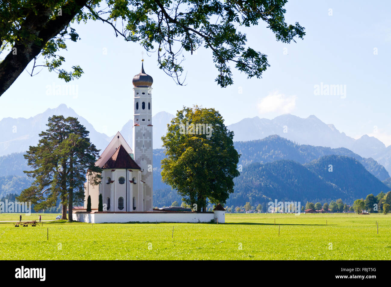 St. Coloman Kirche in der Nähe von Schwangau in Bayern, Deutschland. Stockfoto