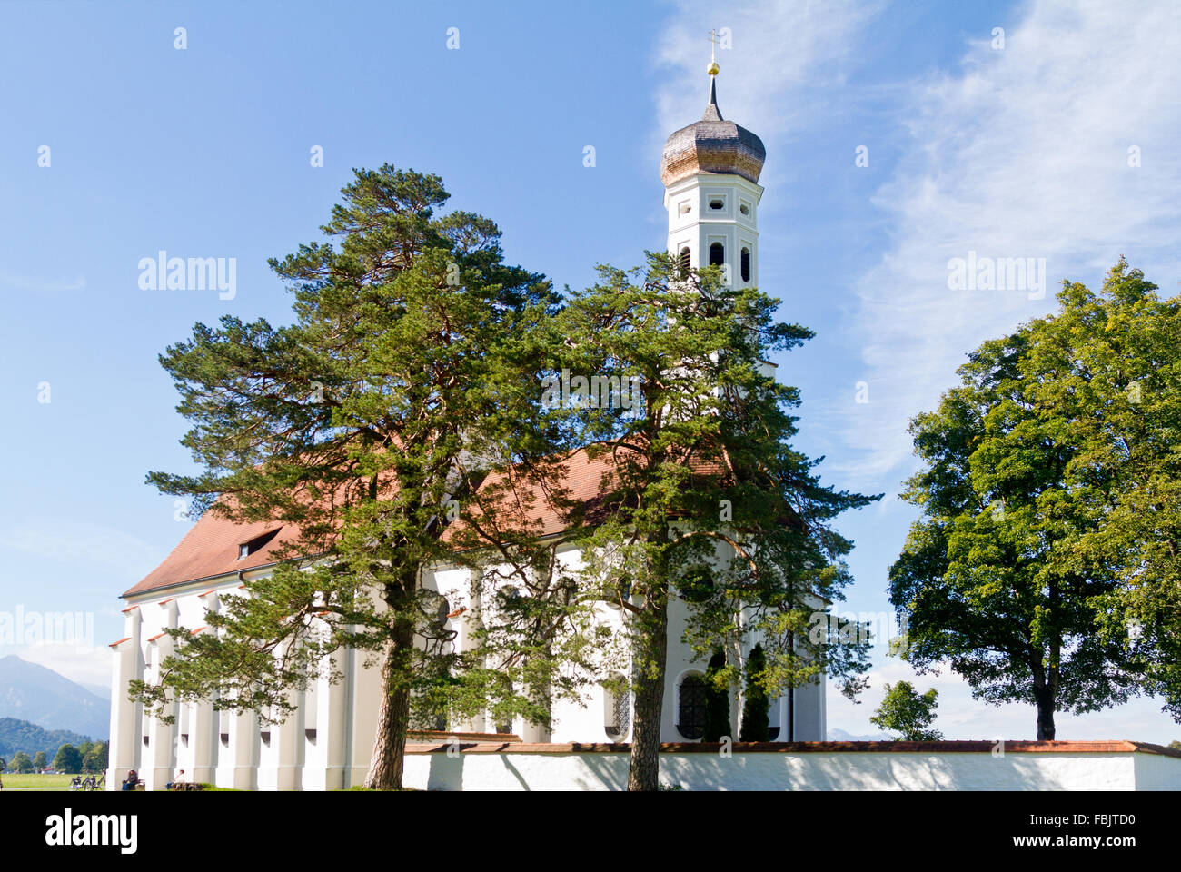 St. Coloman Kirche in der Nähe von Schwangau in Bayern, Deutschland. Stockfoto