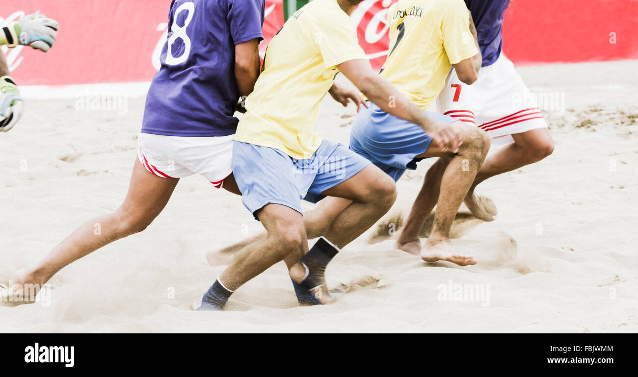 Beach-Fußball-Turnier in Spanien Stockfoto