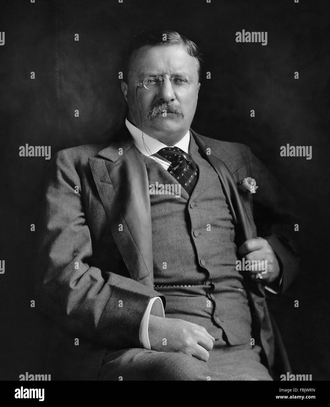 Teddy Roosevelt. Portrait von Theodore Roosevelt, dem 26. US-Präsidenten, c.1907 Stockfoto