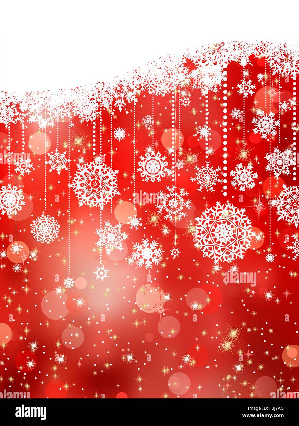 Weihnachten Hintergrund mit Schneeflocken auf rot. EPS 8 Stock Vektor