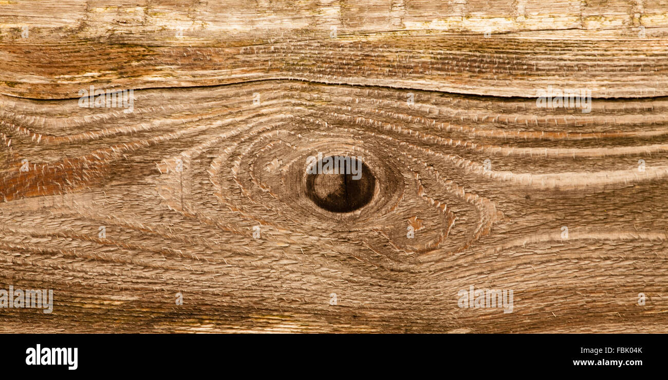 Alte braune Holz Textur Hintergrund (mit Knoten im Holz). Stockfoto