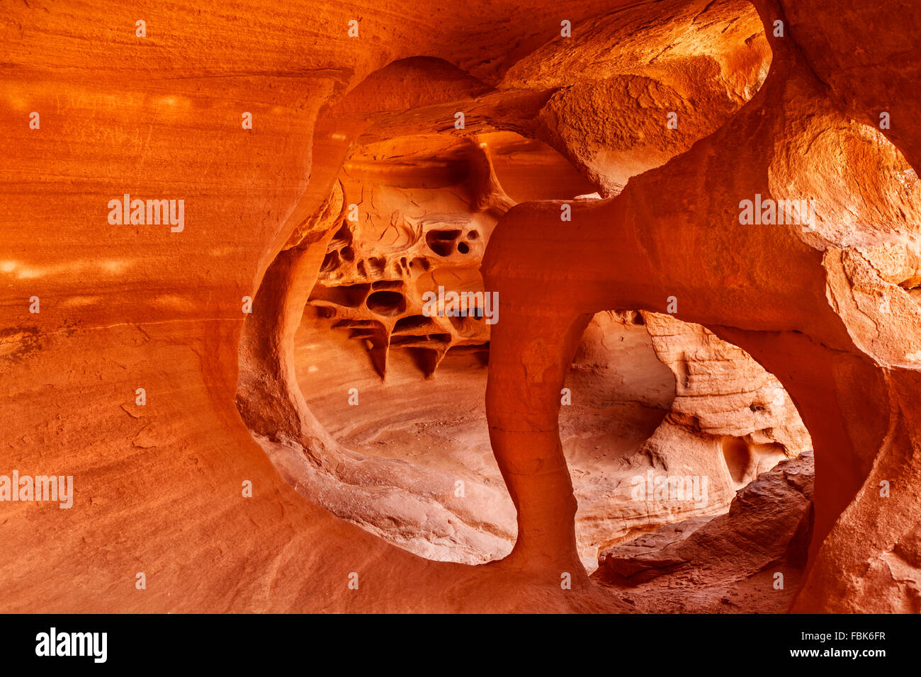 Windstone Arch, Feuer-Höhle, Valley of Fire State Park, Nevada Stockfoto
