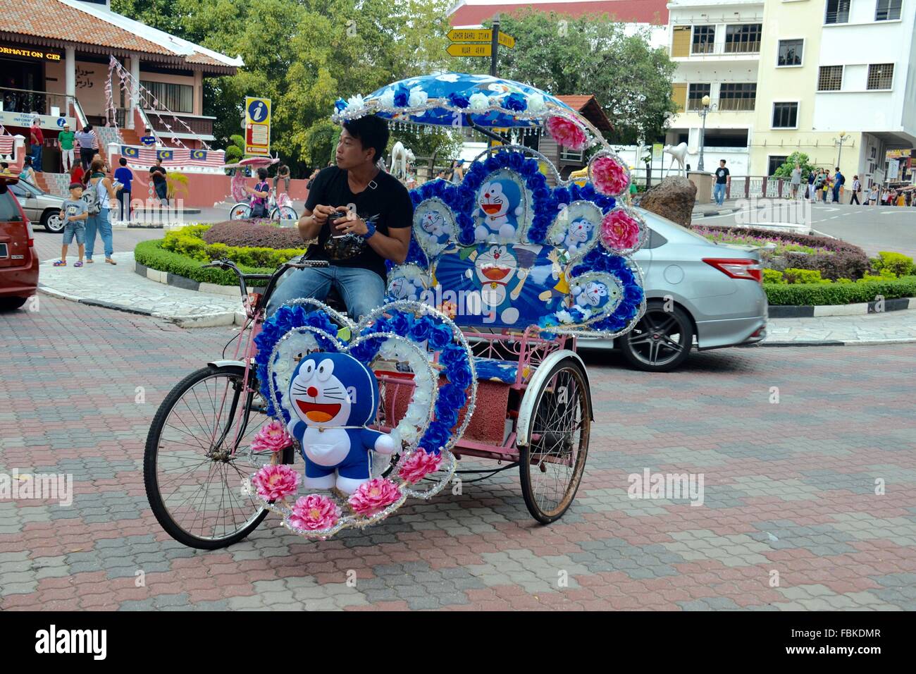 Fahrrad Rikscha Taxi Melaka Stockfoto