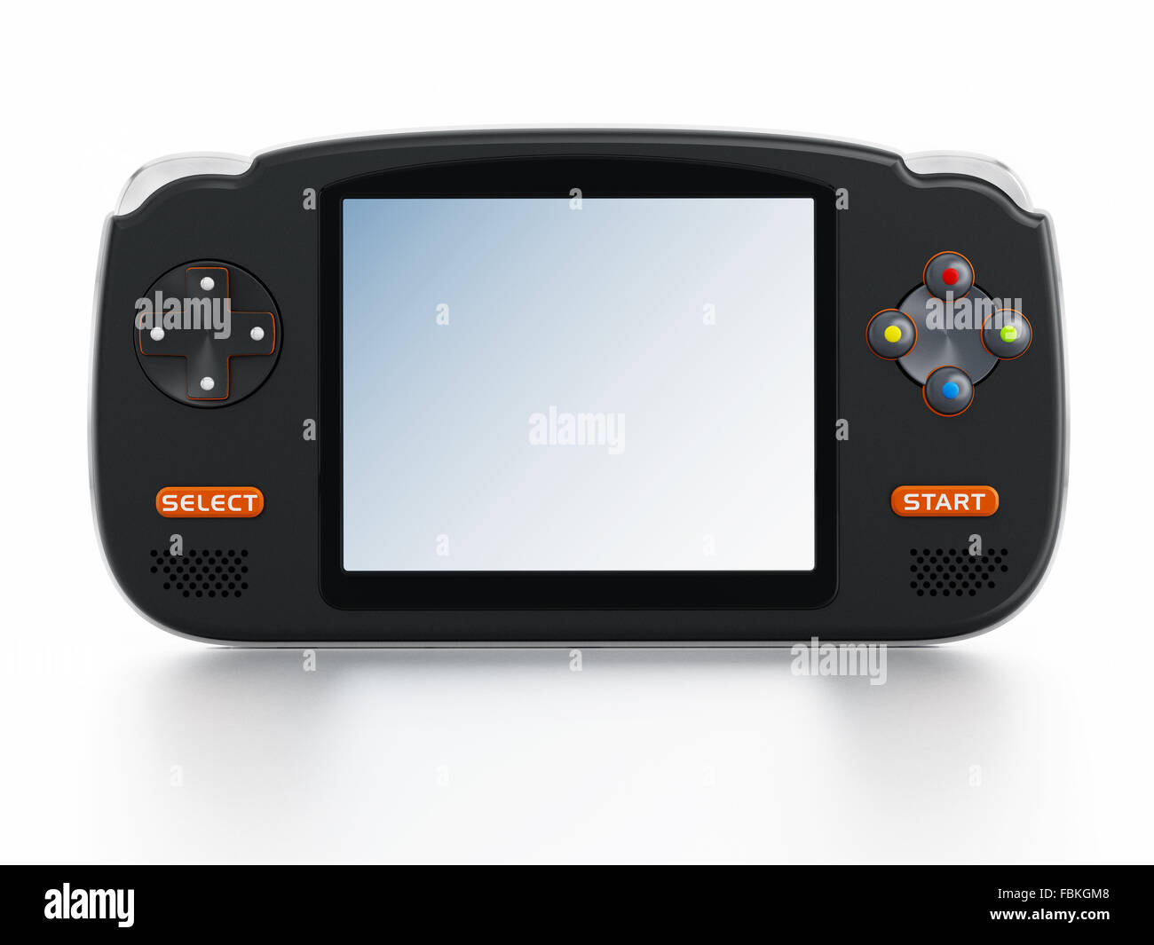 Retro-Videospiel handheld-Gerät isoliert auf weißem Hintergrund Stockfoto