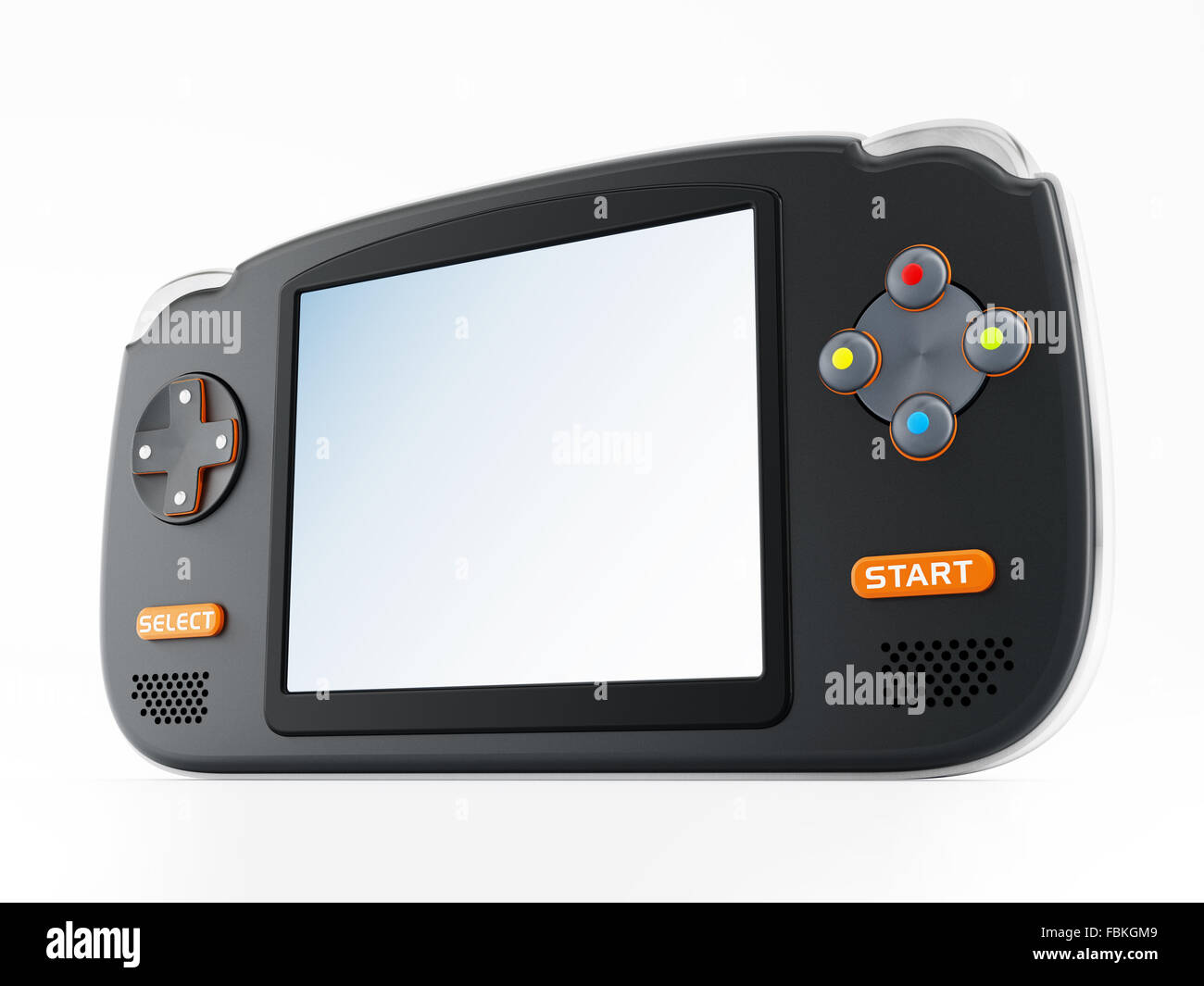 Retro-Videospiel handheld-Gerät isoliert auf weißem Hintergrund Stockfoto