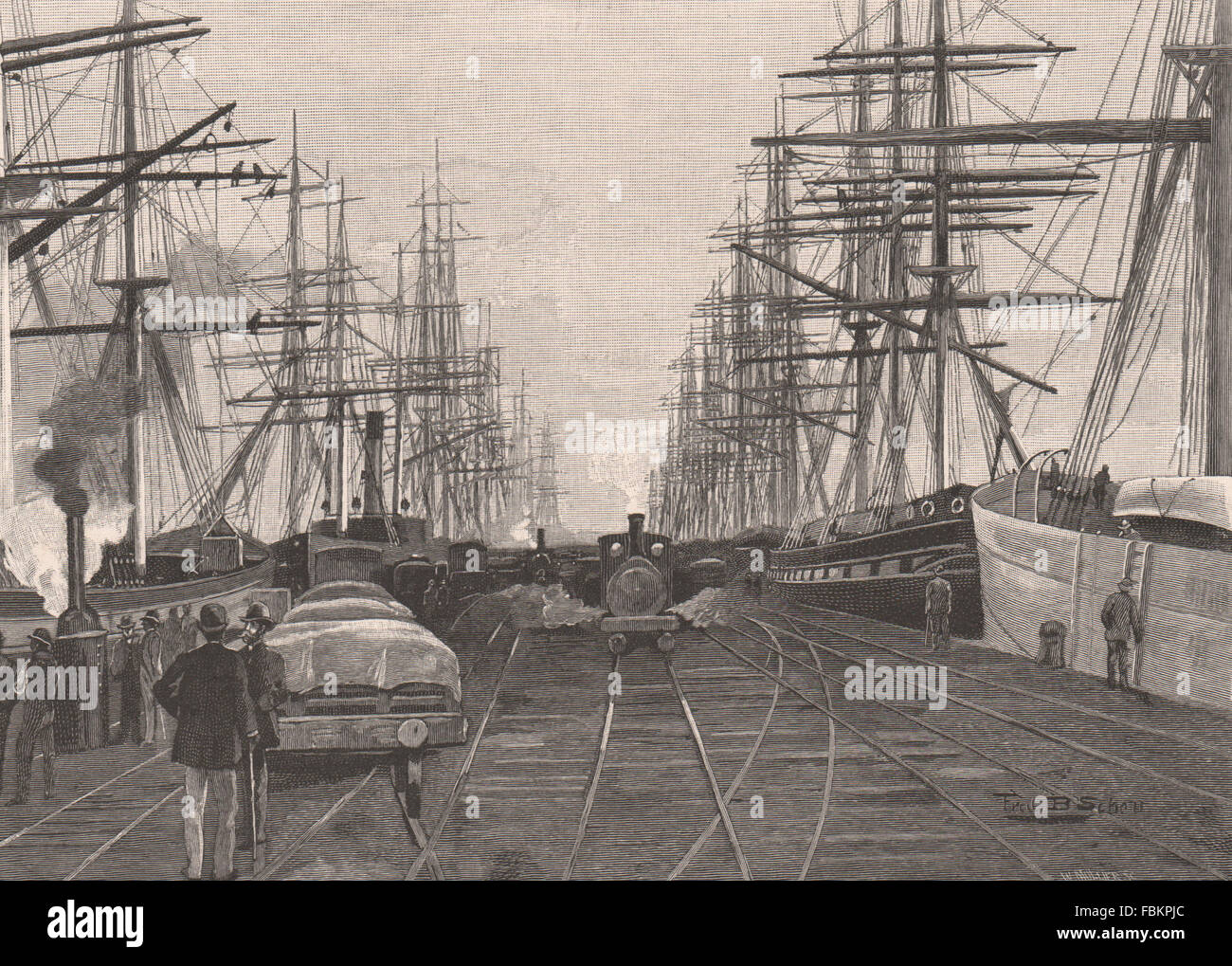PORT MELBOURNE. Victoria, Australien, antique print 1888 Stockfoto