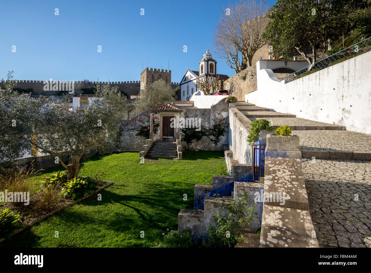 Ribatejo, Obidos mittelalterliche ummauerte Stadt, Portugal, Stockfoto