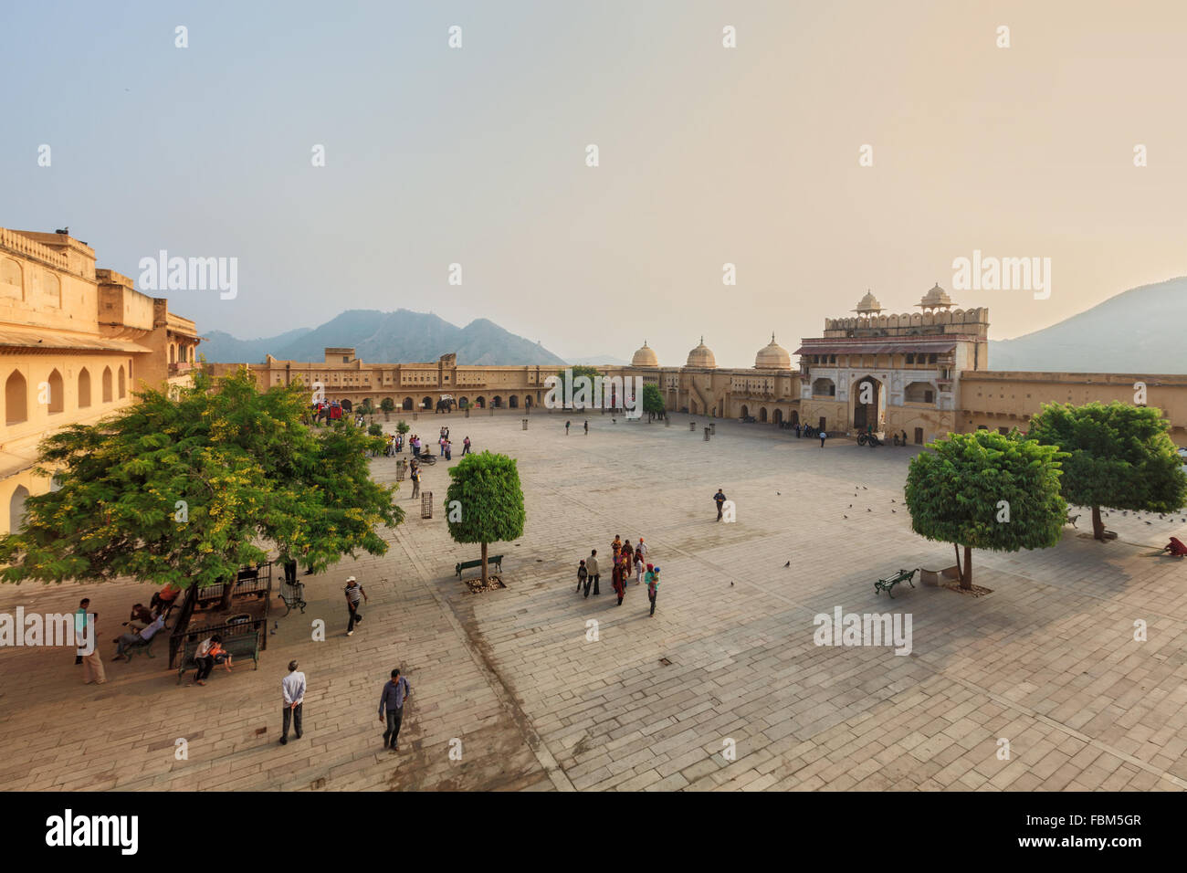 Blick auf Amber Fort in Jaipur, Indien Stockfoto