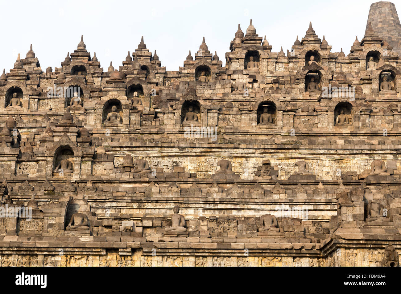 Borobudur-Tempel-Komplex, Yogyakarta, Indonesien. Stockfoto