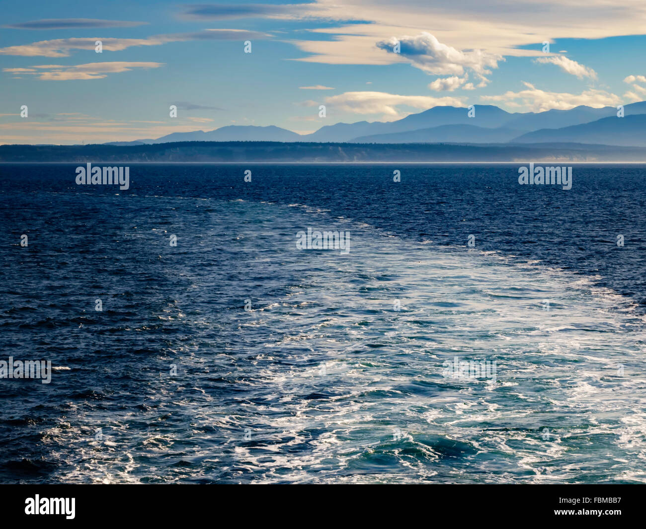 Wake of a Ship, Puget Sound, Washington, USA Stockfoto